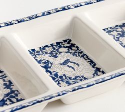 Hanukkah Botanical Stoneware Multi-Condiment Server