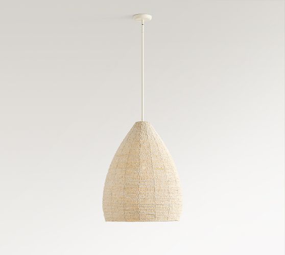 Montauk Wood Bead Teardrop Pendant (22") by Pottery Barn