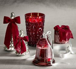 Bow Lidded Candy Stripe Candle - Balsam Fir Vetiver 