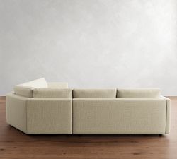 Carmel Slim Arm 3-Piece L-Shaped Wedge Sectional (120"&ndash;126")
