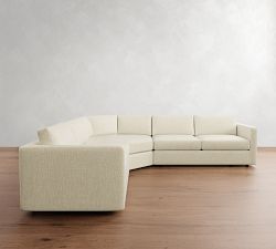 Carmel Slim Arm 3-Piece L-Shaped Wedge Sectional (120"&ndash;126")