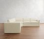 Carmel Slim Arm Slipcovered 3-Piece L-Shaped Wedge Sectional (120"&ndash;127")