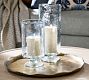 Hammered Pedestal Hurricane Candle Holder