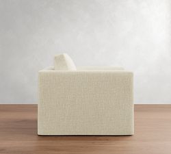 Carmel Slim Arm Slipcovered Swivel Chair