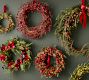 Lit Faux Red Berry Wreath &amp; Garland