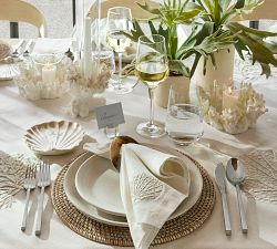 Pearlescent Shell Stoneware Appetizer Plates - Set of 4