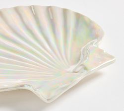 Pearlescent Shell Stoneware Serving Platter