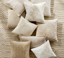 Coral Sparkle Embellished Pillow