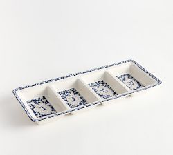 Hanukkah Botanical Stoneware Multi-Condiment Server