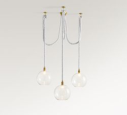 Marina Swing Rope Linear 3-Globe Chandelier (24")