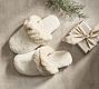 Ruched Faux Fur Slippers