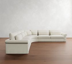 Westwood Roll Arm Deep Seat Slipcovered 5-Piece Curved Wedge Sectional (158")
