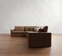 Westwood Square Arm Deep Seat Leather 4-Piece Curved Wedge Sectional (151")