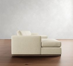 Carmel Slim Arm Wood Base Double Chaise Sectional (139"&ndash;171")