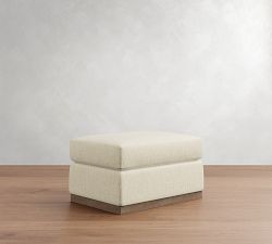 Carmel Wide Arm Wood Base Ottoman