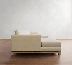 Jake Seadrift Wood Base Double Chaise Sectional (143"&ndash;163")