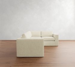Carmel Wide Arm Slipcovered 3-Piece Sectional (113")
