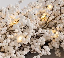 Faux Lit White Berry Wreath