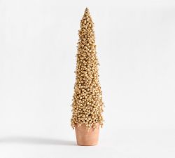 Faux Potted Berry Cluster Cone Trees