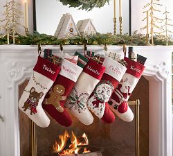 Holiday Icons Crewel Stockings