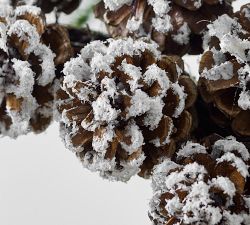Lit Frosted Pinecone Wreath Ornament