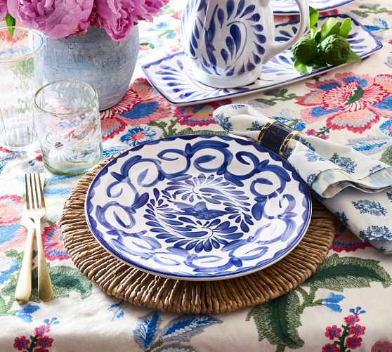 Puebla Porcelain Dinner Plates - Set of 4 by Pottery Barn