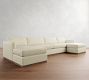 Carmel Slim Arm Wood Base Double Chaise Sectional (139"&ndash;171")