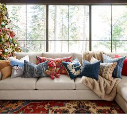 Home Wreath Embroidered Pillow