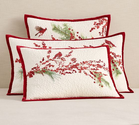 Red Berry Wreath Quilted Sham by Pottery Barn