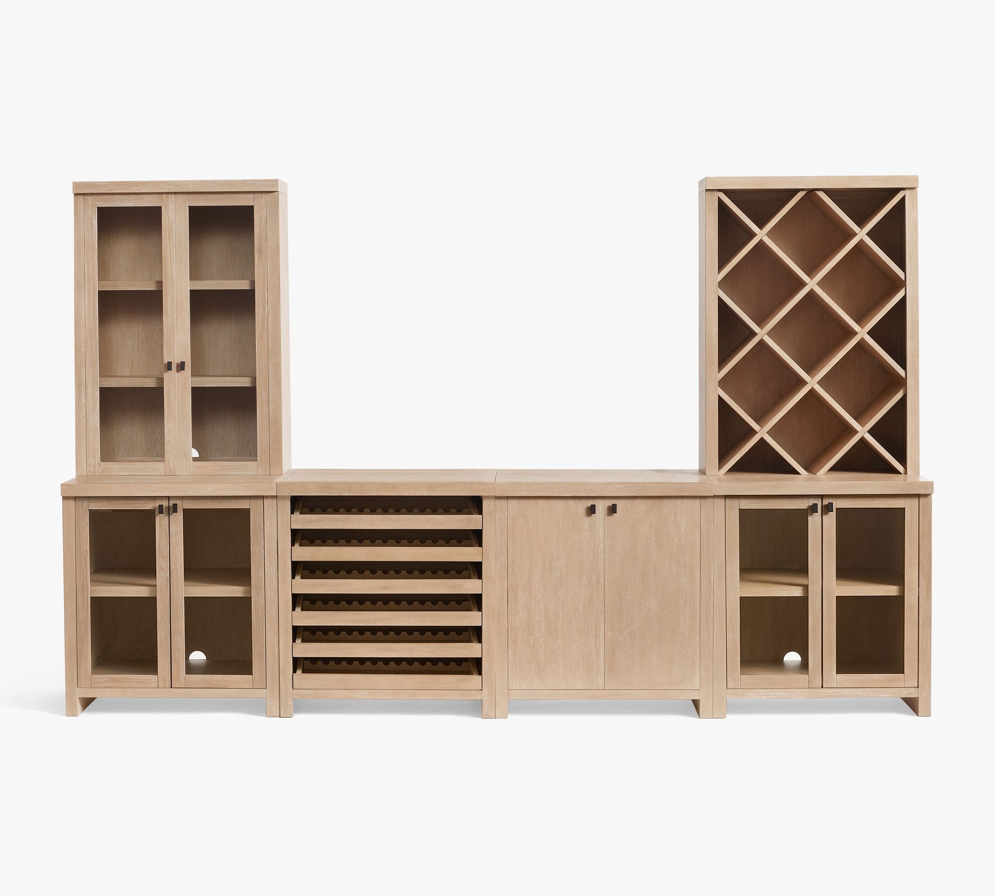 Modern Farmhouse Set with Wine Storage (136")