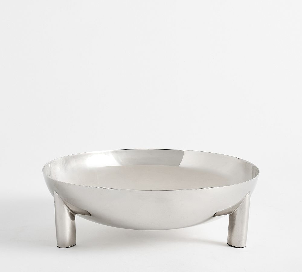 Footed Nickel Decorative Bowl