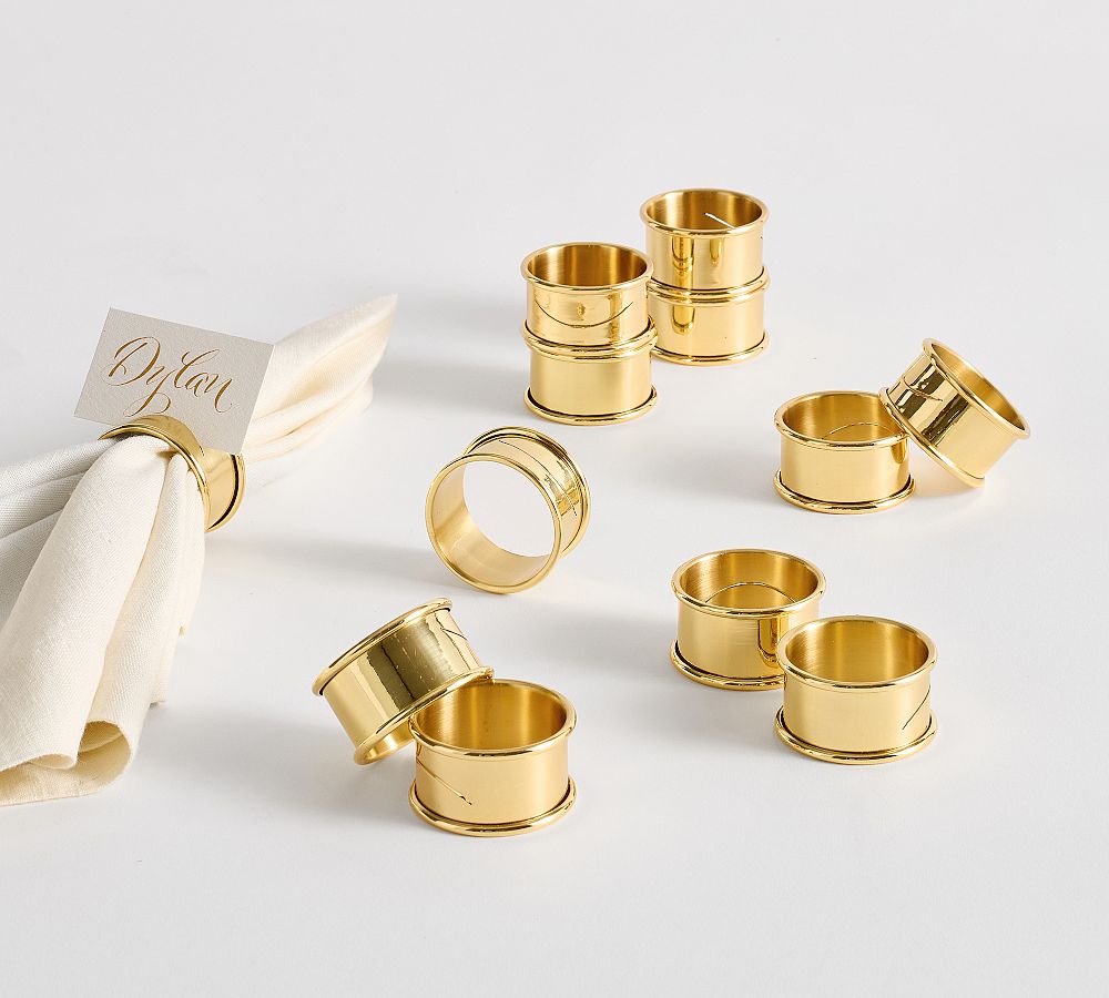 Caterers Box Napkin Rings - Set of 12 - Set of 12 - Gold