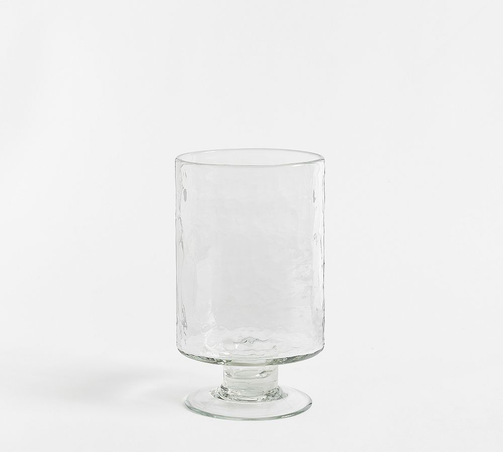 Hammered Pedestal Hurricane Candle Holder - Small