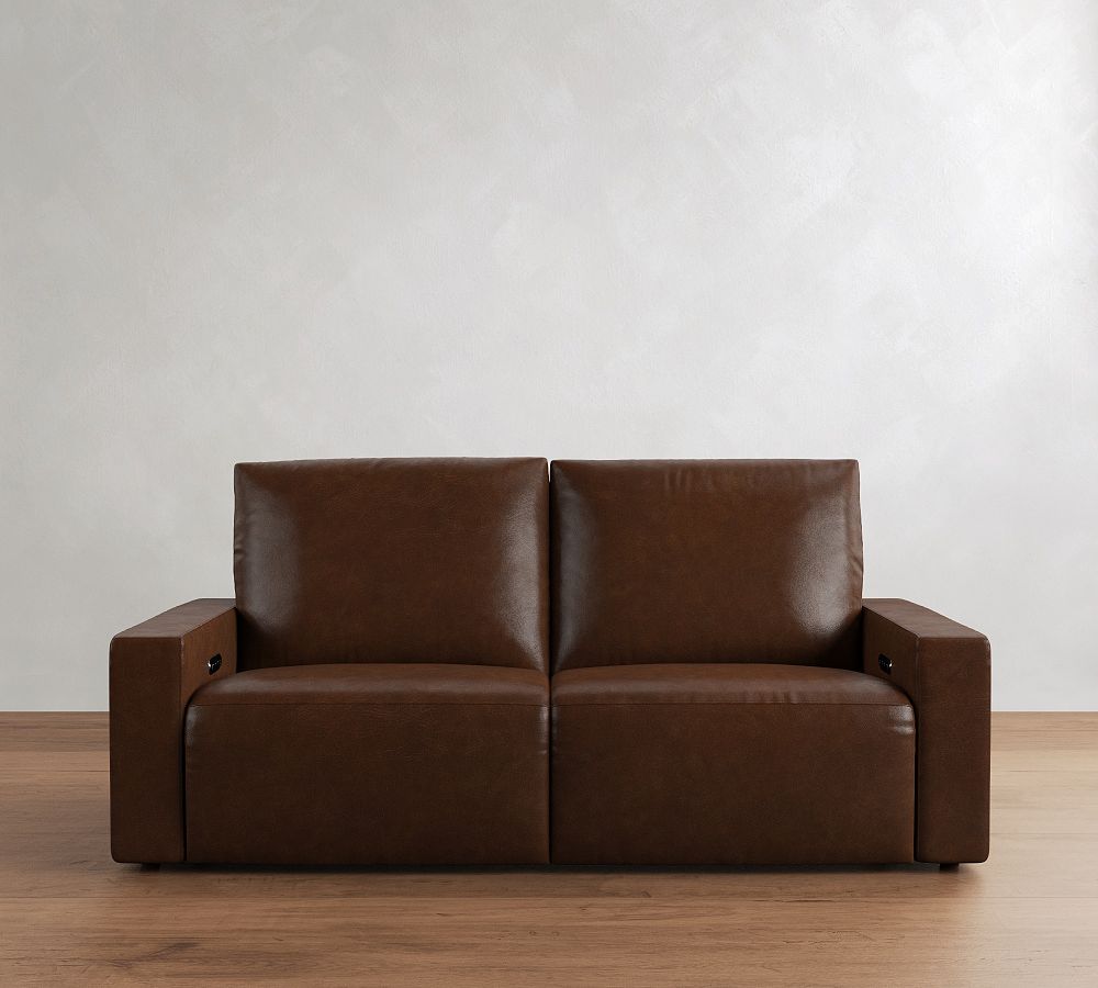 Larkspur Leather Power Reclining Sofa (86") - Polyester Wrapped Cushions, Statesville Molasses