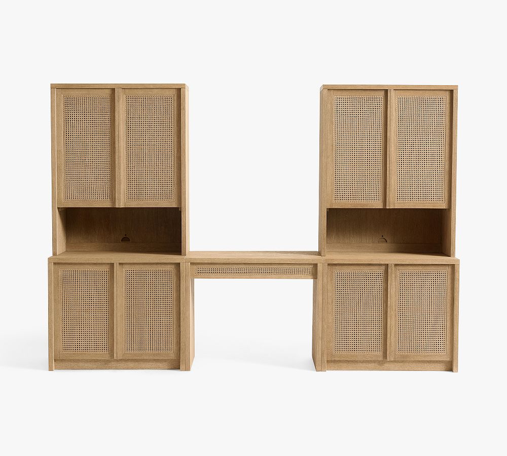 Marina Cane Storage Cabinet Desk (108") - Seadrift