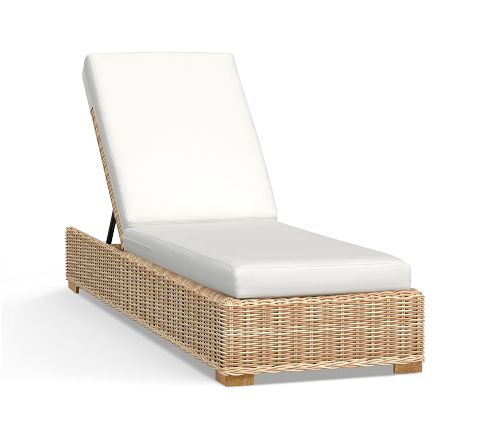 Huntington All-Weather Wicker Outdoor Chaise Lounge with Cushion, Natural