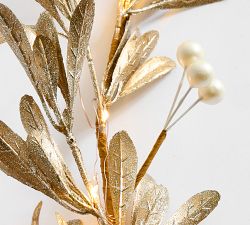 Lit Golden Leaf Garland