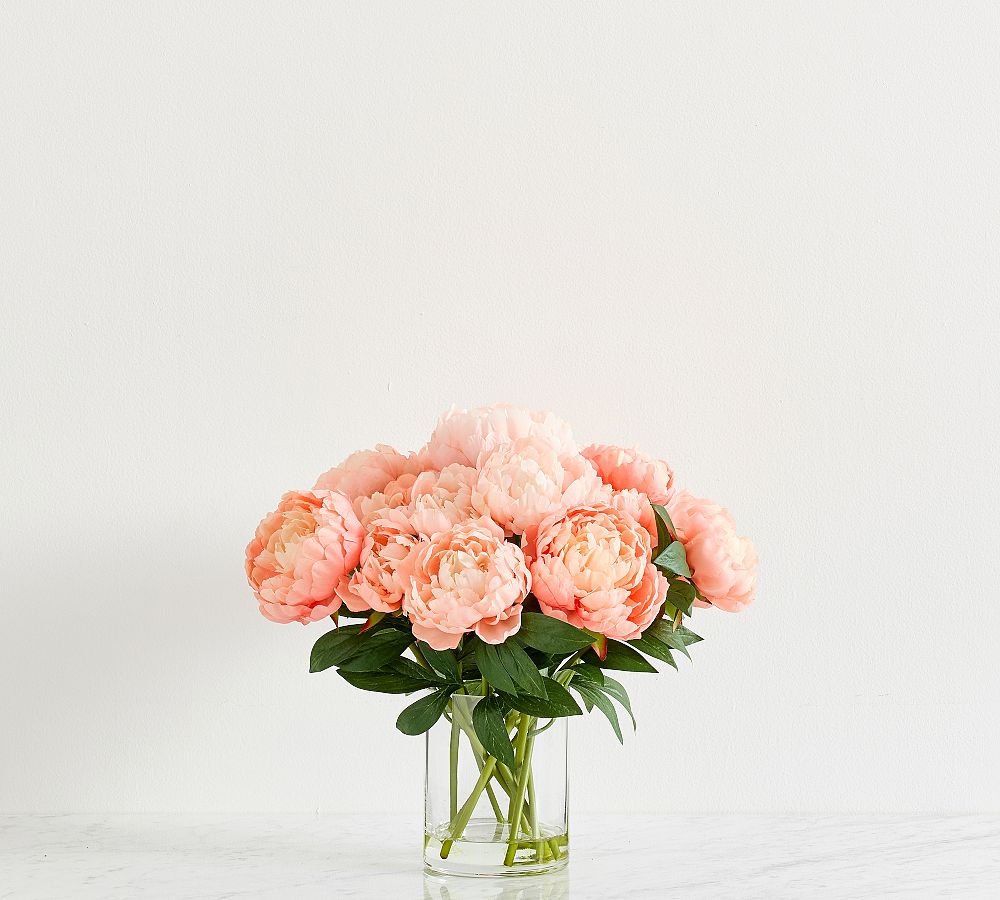Faux Composed Coral Peonies