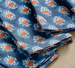 Amaya Block Print Organic Cotton Napkins - Set of 4