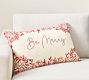 Be Merry Embroidered Lumbar Pillow Cover