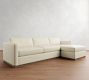 Carmel Slim Arm Wood Base Chaise Sectional (107"&ndash;129")