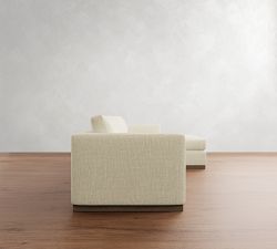 Carmel Slim Arm Wood Base Chaise Sectional (107"&ndash;129")