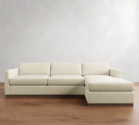 Carmel Slim Arm Wood Base Chaise Sectional (107"-129") by Pottery Barn