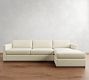 Carmel Slim Arm Wood Base Chaise Sectional (107"&ndash;129")