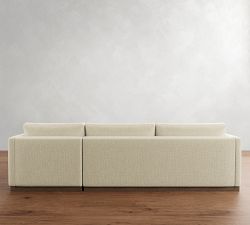 Carmel Slim Arm Wood Base Chaise Sectional (107"&ndash;129")