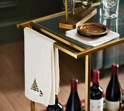 Christmas in the Country Embroidered Cotton/Linen Napkins - Set of 4