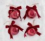 Mercury Glass Ball Ornaments with Bows - Set of 4