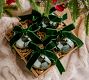 Mercury Glass Ball Ornaments with Bows - Set of 4