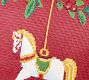 Rocking Horse Needlepoint Filled Pillow