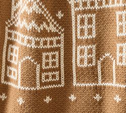 Gingerbread House Fair Isle Jacquard Throw